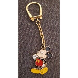 Vtg Disney Micky Mouse Metal Key Chain
